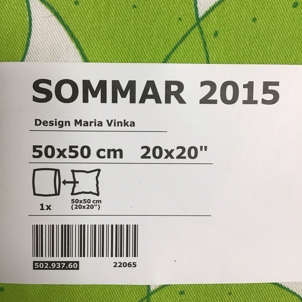 LAST 1! NEW IKEA SOMMAR 2015 Green Prickly Pear 20"x20" Throw Pillow Cover Sham - Picture 3 of 7